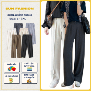 Quần Âu Ống Suông Nửa Cạp Chun