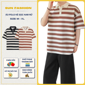 Áo Polo C1 Nam Nữ Kẻ Sọc Basic