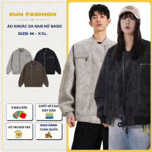 Áo khoác bomber Nỉ DA PU